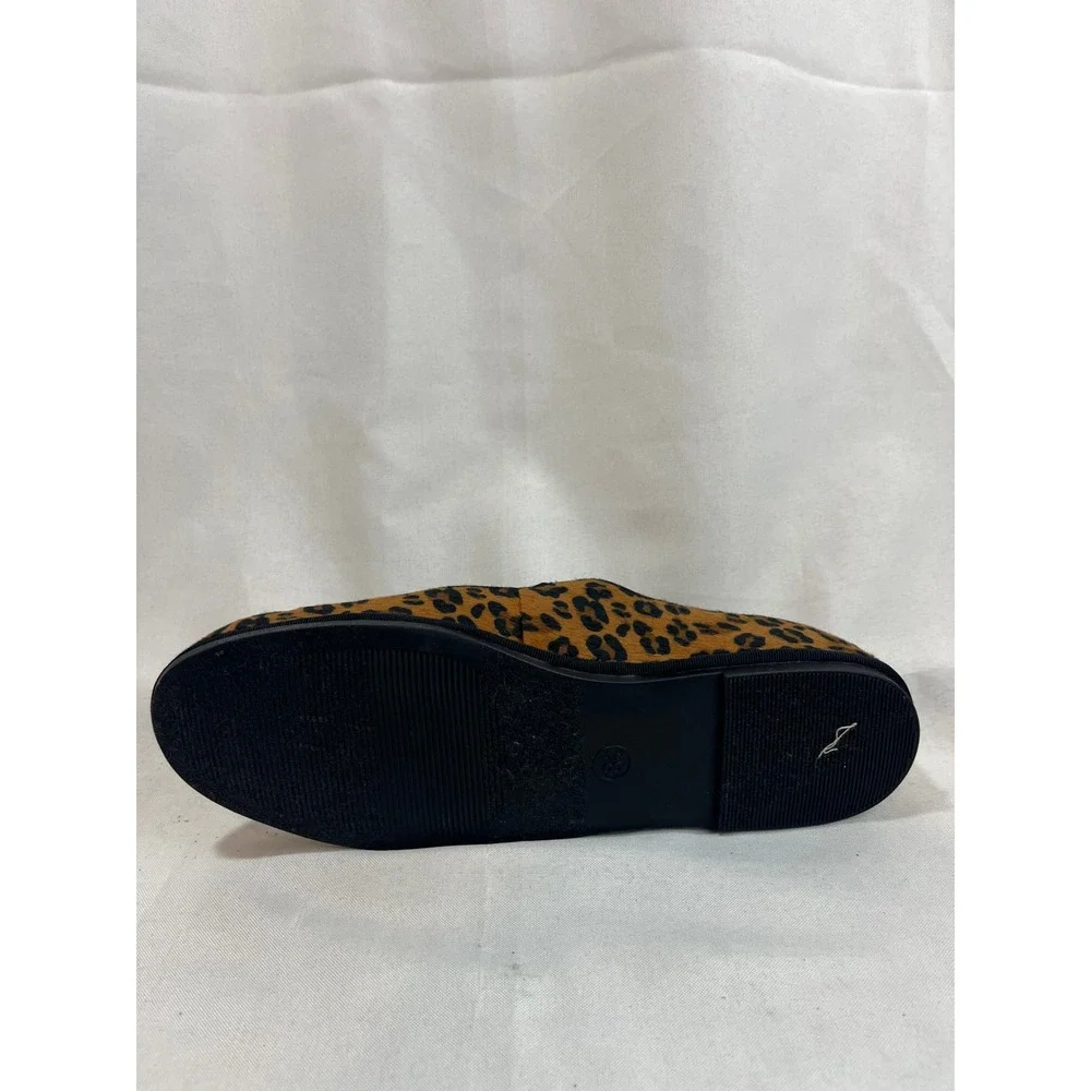 Universal Thread Womens Leopard Print Faux Fur Mary Jane Flats Brown Black 8.5‎